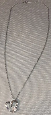 ALWAND VAHAN White Sapphire HEART 10K Rose Gold Sterling Silver Pendant Necklace - Image 1 of 4