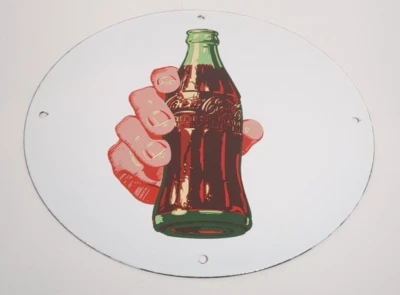 LETRERO PORCELANA COCA-COLA 12” DISEÑO BOTÓN ANUNCIO COCA-COLA EXCELENTE ESTADO Foto 1 de 4