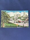 1956 Hollywood California Freeway Traffic Cars Mid Century Linen Postcard SoCal