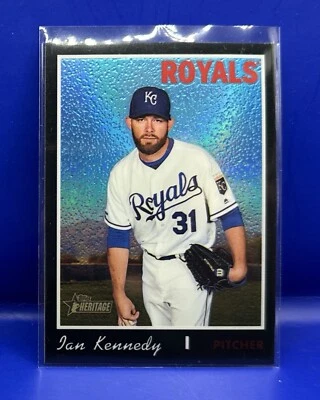 2019 Topps Heritage High Number SP Black Ref #/70 Ian Kennedy Kansas City Royals - Image 1 of 2