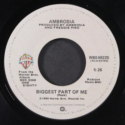 AMBROSIA: biggest part of me / livin' on my own WB 7" Single 45 RPM - Image 1 of 2