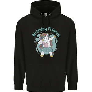 Unicorn Birthday Princess 4th 5th 6th 7th 8th Childrens Kids Hoodie - Picture 1 of 25