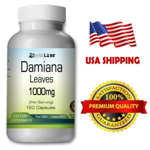 Pure Damiana Leaf: Natural Mood & Energy Boost 1000mg 120 Premium Capsules - Picture 1 of 2