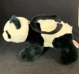 Aurora Plush Panda Bear Girls Purse Handbag Short Handle Zipper - Picture 1 of 5