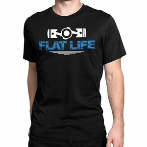 FLAT LIFE BOXER KOLBEN T-Shirt schwarz S-3XL JDM Boost Mechaniker Subie Turbo Allrad - Bild 1 von 4