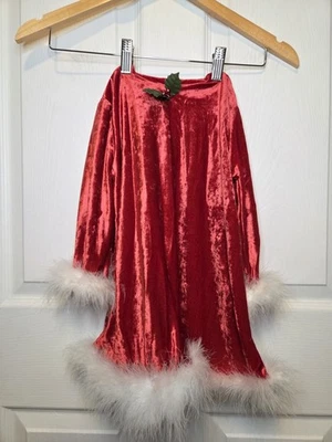 Vestido de Colección American Girl Papá Noel Ayudante Niño Pequeño Navidad Vacaciones S Terciopelo Pluma Foto 1 de 4