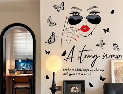 Calcomanías de pared 3D citas inspiradoras - gafas de sol extraíbles hágalo usted mismo niña y negras Foto 1 de 4