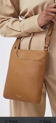 Radley London Chestnut  Leather  Bag  Zip Expandable Messenger Crossbody NWOT - Image 1 of 4