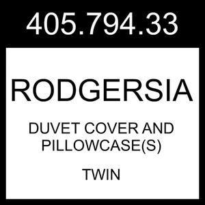 IKEA RODGERSIA Duvet Cover And Pillowcase Green/white Twin 405.794.33 - Picture 1 of 1