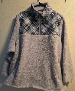 Vera Bradley Damen 1/4 Reißverschluss grau Pullover Fleece Sweatshirt Größe 3XL - Bild 1 von 7