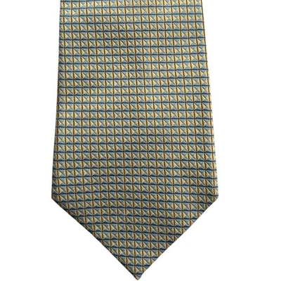 Corbata clásica Pierre Cardin 100 % seda oro azul diamante geométrico Foto 1 de 4
