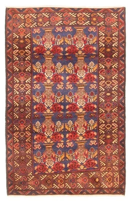 Alfombra de lana oriental anudada a mano tradicional vintage azul marino oscuro de 2'10" x 4'6" Foto 1 de 4