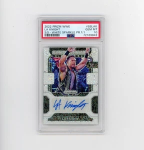 2022 Panini Prizm WWE LA Knight Auto Autograph White Sparkle #d 1/1 PSA 10 - Picture 1 of 2