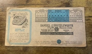 Vintage 1952 Samuel J Shuttleworth Insurance Atlantic City NJ Tintenlöscher - Bild 1 von 3