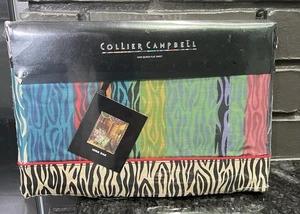 Collier Campbell Iona Oak Queen lenzuolo piatto multicolore astratto strisce zebrate - Foto 1 di 8