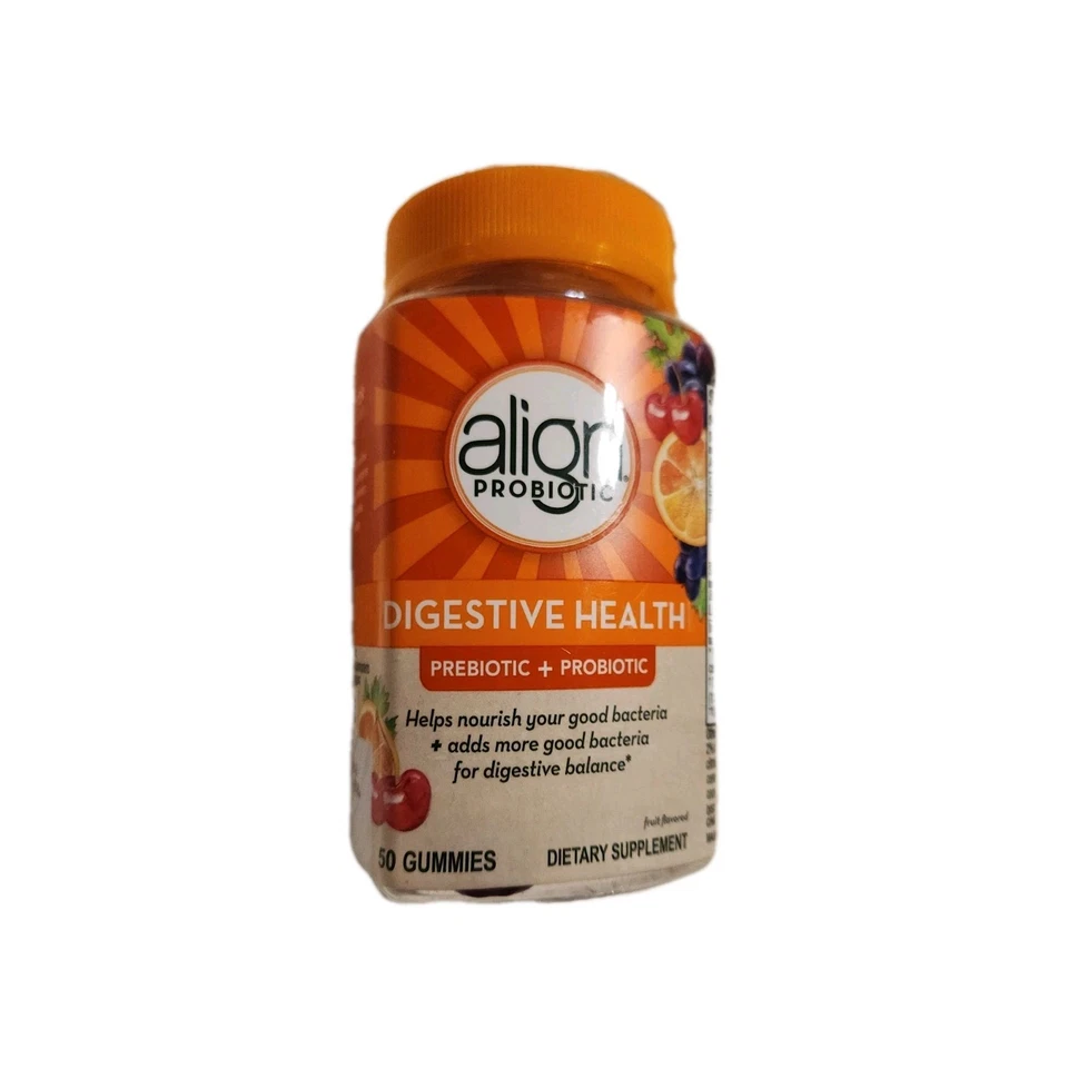 Align Digestive Health Prebiotic + Probiotic Supplement 50 Gummies Exp 2/26 - Image 1 of 4