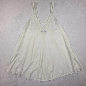 Brandy Melville Top Dress OS Ivory Swing Flare Spaghetti Straps V-neck Flowy - Picture 1 of 16