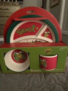 How The Grinch Stole Christmas Dr. Seuss - Bambus Essenszeit Set Neu! - Bild 1 von 5