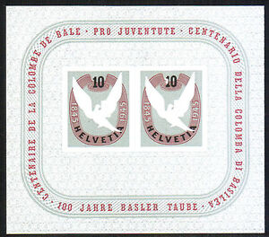 1945 Schweizer Briefmarke 100. der Basler Kontonstempel SS MNH Taube von Basel