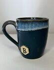 Art Studio Pottery Blue Drip Glaze Coffee Mug Letter B Holtz Leather Company USA