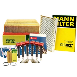 Mann Filters Bosch 6 Coil Denso 6 Double Platinum Spark Plug TuneUp Kit For Audi - Picture 1 of 1