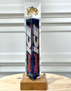 Bud Ice Beer 8" Acrylic Tap Handle on Wood Display Base - Picture 1 of 7