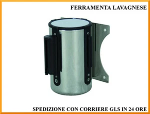 Barrière À Ruban Extensible Lanceur Longueur 5 MT Enroleur Inoxydable - Photo 1/3