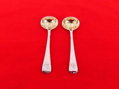 Pair of c.1810 London Sterling Silver Large Master Salt Spoons RT-20 - Image 1 of 4