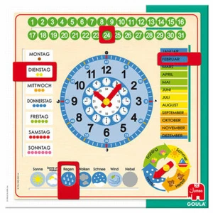 Jumbo Spiele GOULA Kalenderuhr Großformat Kalender Uhr Lernspiel Lernuhr Kinder - Bild 1 von 6