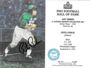 SELTENE VON PETE PIHOS SIGNIERTE TORLINIEN-KUNSTKARTE ~ BLAUES SIEGEL VERANKERUNGSNACHWEIS ~ HOF AUTO - Bild 1 von 2