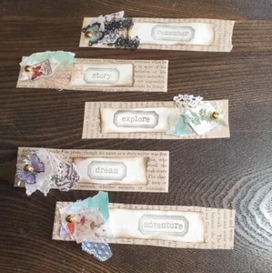 Lot 5 Junk Journal Tags Snippets Cluster Vintage Ephemera Craft Card Scrapbook - Picture 1 of 12