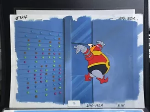 Adventures of Sonic The Hedgehog 1993 Robotnik Animation Cel DiC w/ BG + Drawing - Picture 1 of 4