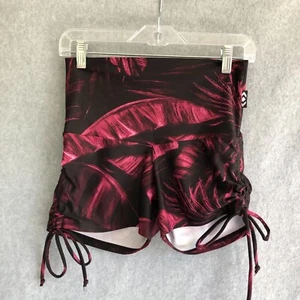 Exoticathletica Womens High Waisted Tie Side Booty Shorts Leaf Print Gym L - Picture 1 of 9