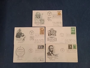 First Day of Issue Envelopes Gandhi,Naismith,Kennedy,Lincoln, Mayo 1961-65 - Picture 1 of 1