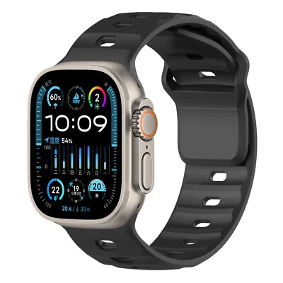 Breathable Silicone Magnetic Sports Wrist Band for Apple Watch 42/44/45/46/49mm - Image 1 of 4