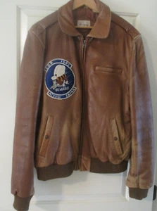 VINTAGE LEDER BOMBER JACKE HERREN GR 46 ADAM SPENCE AVIATION FLIEGERMANTEL - Bild 1 von 11