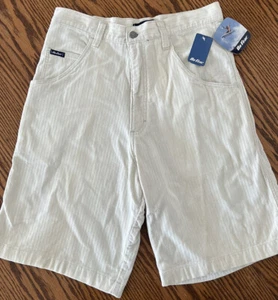 90's NO FEAR Shorts Mens 30 Corduroy Long off white Dead Stock NWT - Picture 1 of 10