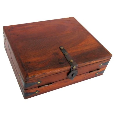 Treasure Gurus Antique Style Wood Folding Travel Writing Lap Desk Cover
