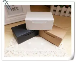 500 Kraft White Black Rectangle Paper Box Handmade Product Packaging Packing Box - Bild 1 von 13