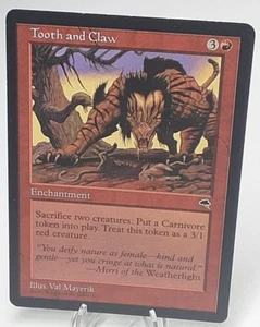 Tooth and Claw - Tempest - MTG 1997 Magic The Gathering - Picture 1 of 6
