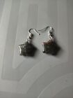 Indian Agate Star Pendant Earrings Silver Plated Fish Hooks
