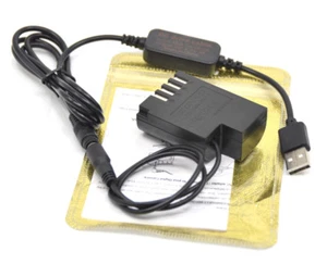 DMW-BLF19 power charger cable+DMW-DCC12 dummy batter for Panasonic GH5 GH4 G9 - Picture 1 of 4