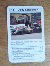 JODY SCHECKTER  MOTOR RACING CARD ACE SPORTING ACES MINT 1977-78