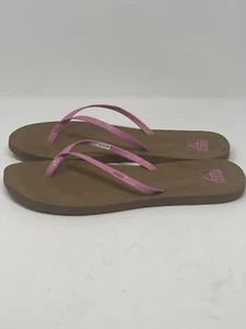 Reef Bliss Nights Sandals Womens 10 Pink Croc Print Flip Flops Thong Comfort - Picture 1 of 11