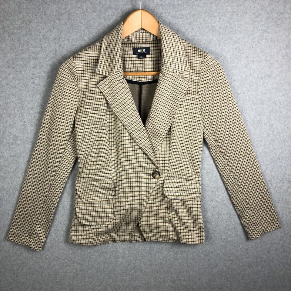 Blazer Maeve by Anthropologie Pata de Gallo Blazer Asimétrico Botón Único Foto 1 de 4