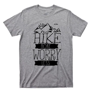T-Shirt Hike More Worry Less Outdoor Camping Appalachian Trail Yellowstone - Bild 1 von 13