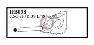 Pistola CMK 1/35 7,5 cm PaK 39 L/48 con manto estrella para Jagdpanzer 38(t) Hetzer HB038 - Imagen 1 de 1