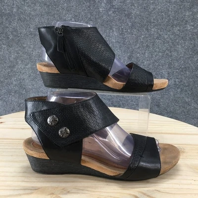 Rockport by Cobb Hill Sandals Womens 9.5 M Hollywood Ankle Strap Black Wedge - Image 1 of 4