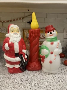 "Lote de Navidad vela de espuma general Papá Noel y muñeco de nieve molde soplado Imperio de colección EE. UU. 13""" - Imagen 1 de 24