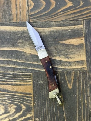 Mini navaja de bolsillo Uncle Henry Schrade LB1 Lockback de una sola hoja usada en EE. UU. (B) Foto 1 de 4
